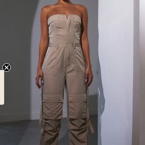 MARSTHELABEL Khaki Bandeau Jumpsuit